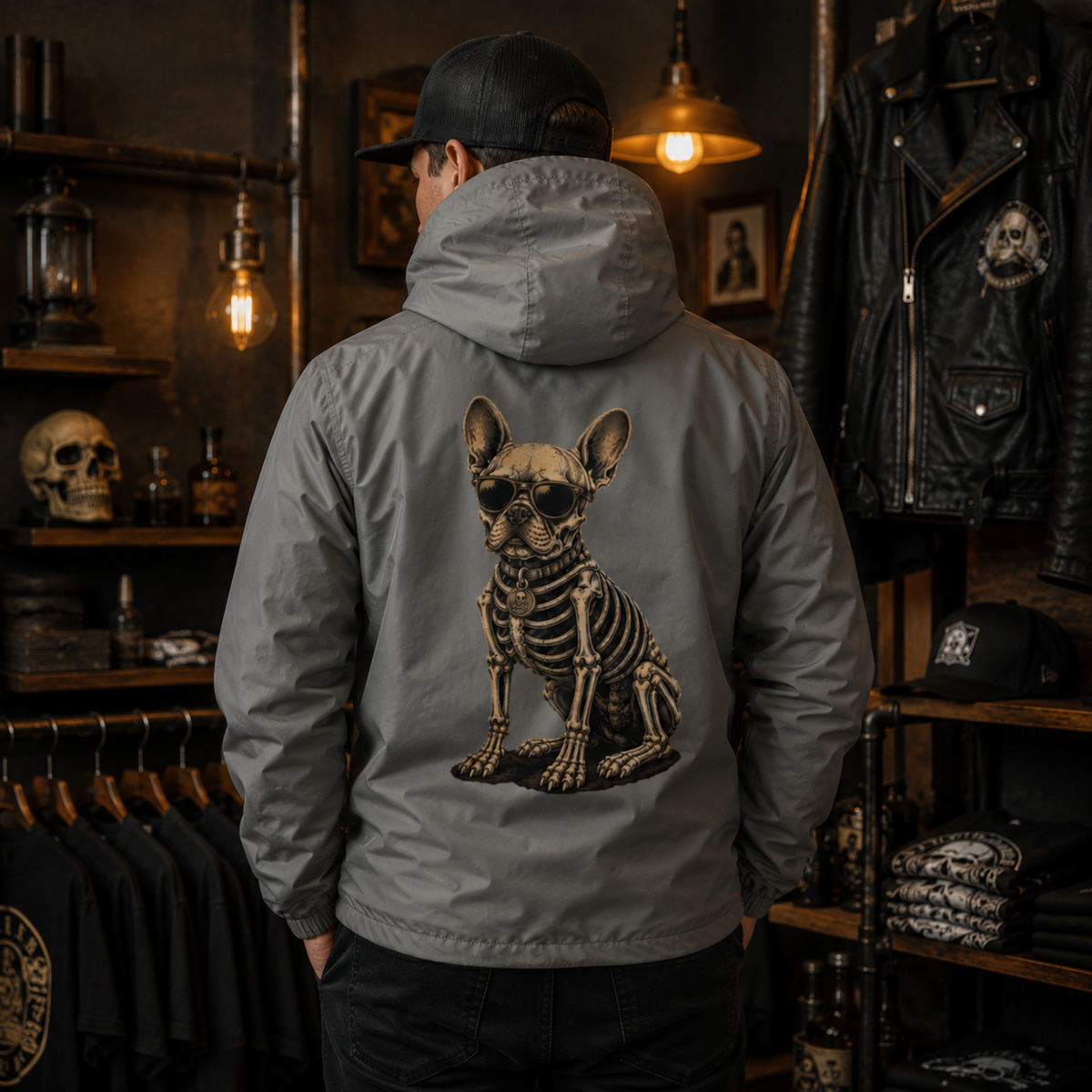 Skele Frenchie Men’s windbreaker