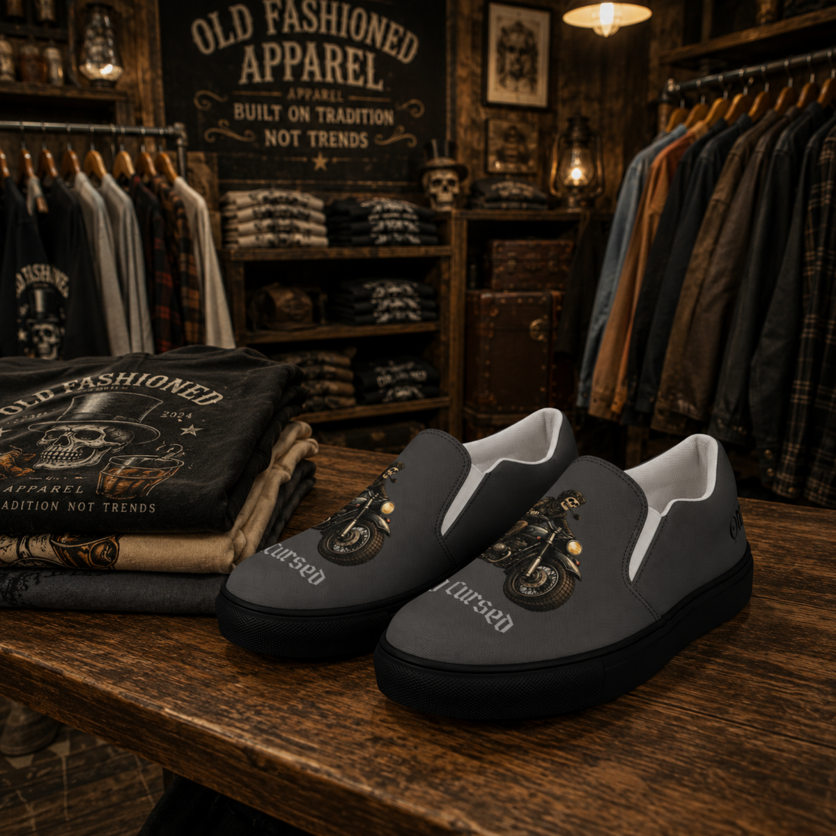 Stay Cursed Men’s slip-on canvas shoes